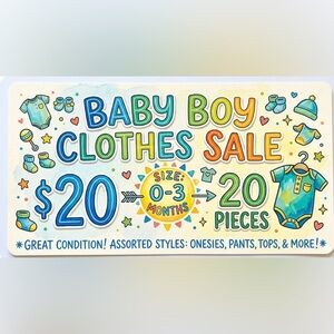 Baby Boy Mystery 20 Piece Bundle ONLY $1.00 each ALL for ONLY $20